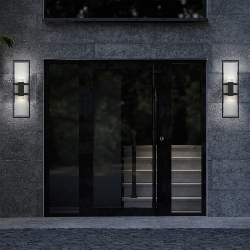 Bowery Hill Modern Aluminum Black 24-inch LED Outdoor Wall Light