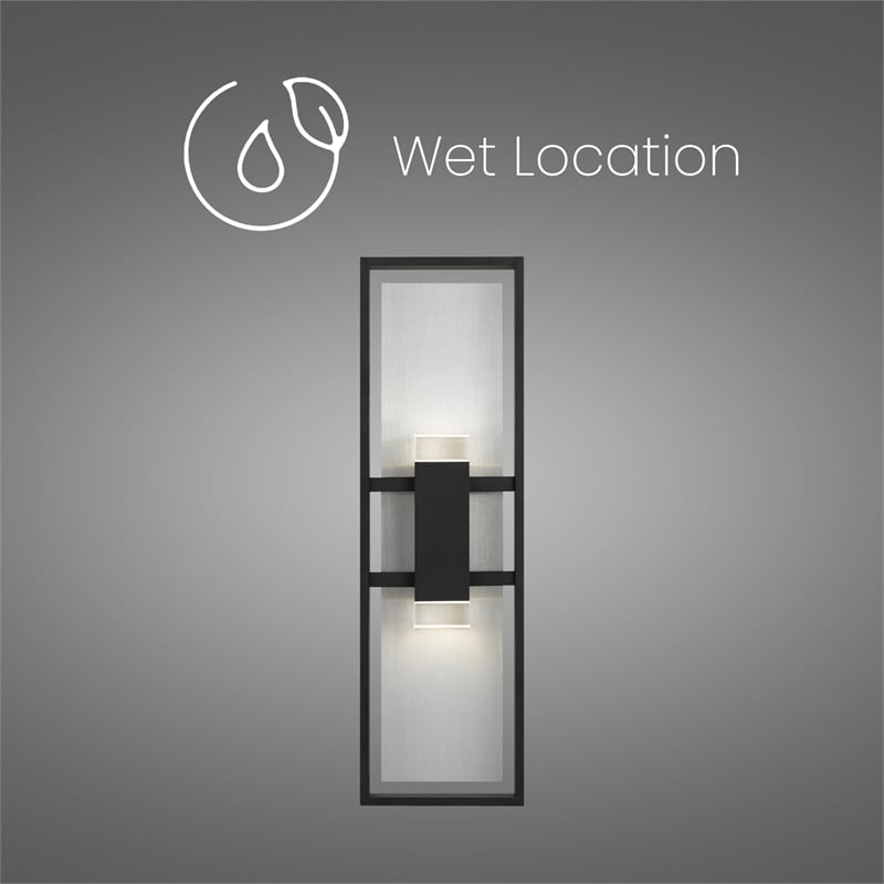Bowery Hill Modern Aluminum Black 24-inch LED Outdoor Wall Light