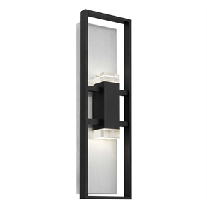 Bowery Hill Modern Aluminum Black 24-inch LED Outdoor Wall Light