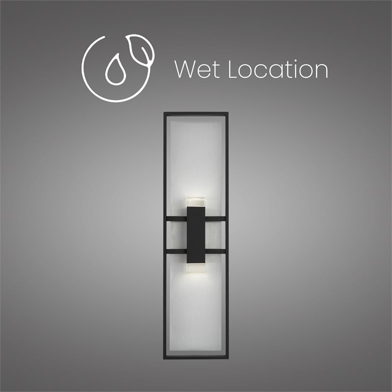 Bowery Hill Modern Aluminum Black 32-inch LED Outdoor Wall Light