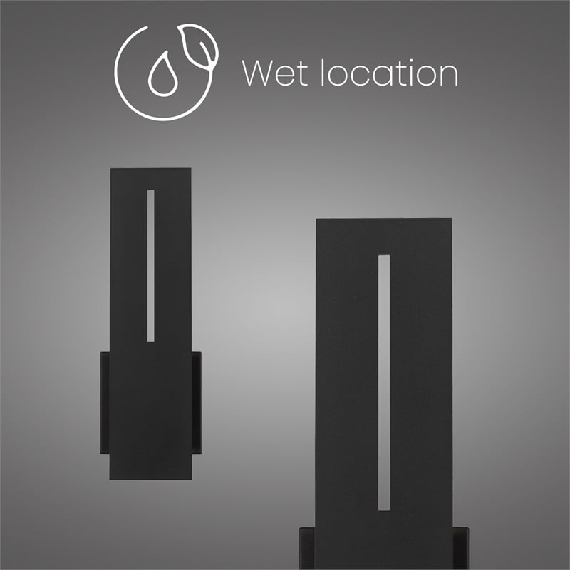 Bowery Hill Modern Aluminum Black 15-inch LED Outdoor Wall Light