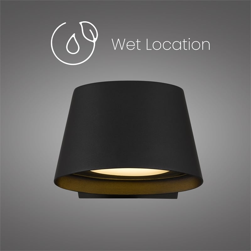 Bowery Hill Modern 6.5-inch LED Aluminum Outdoor Wall Light Black