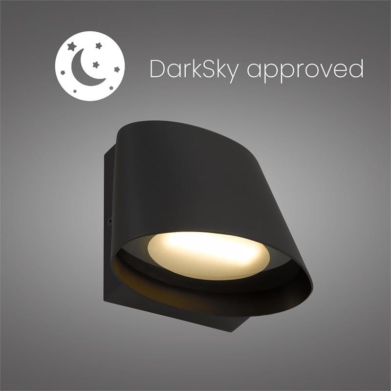 Bowery Hill Modern 6.5-inch LED Aluminum Outdoor Wall Light Black