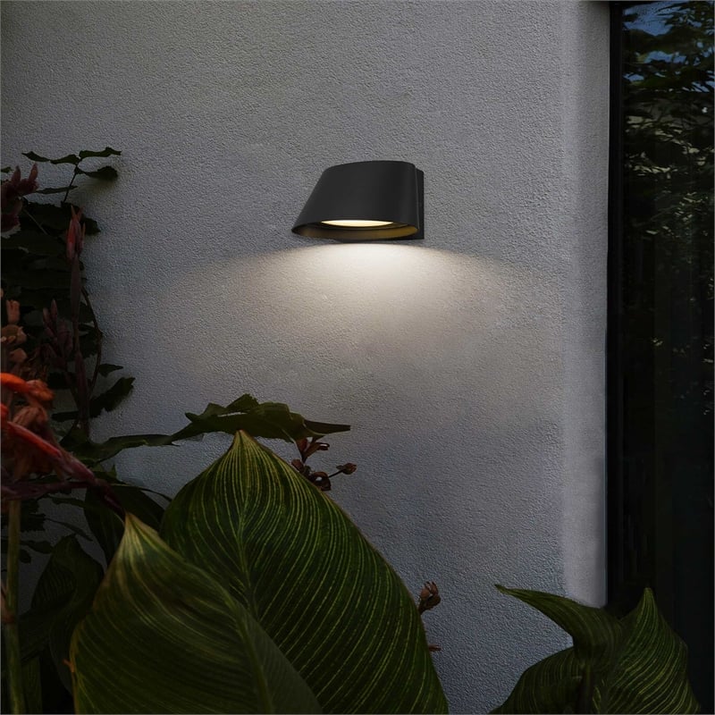 Bowery Hill Modern 6.5-inch LED Aluminum Outdoor Wall Light Black