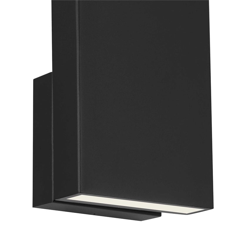 Bowery Hill Modern Aluminum Black 18-inch LED Outdoor Wall Light