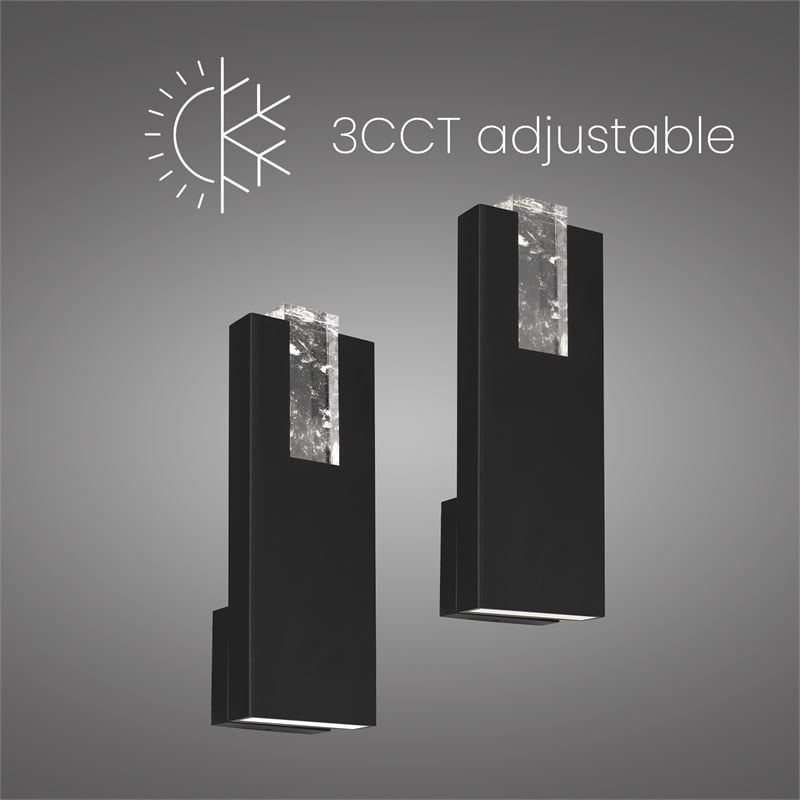 Bowery Hill Modern Aluminum Black 18-inch LED Outdoor Wall Light