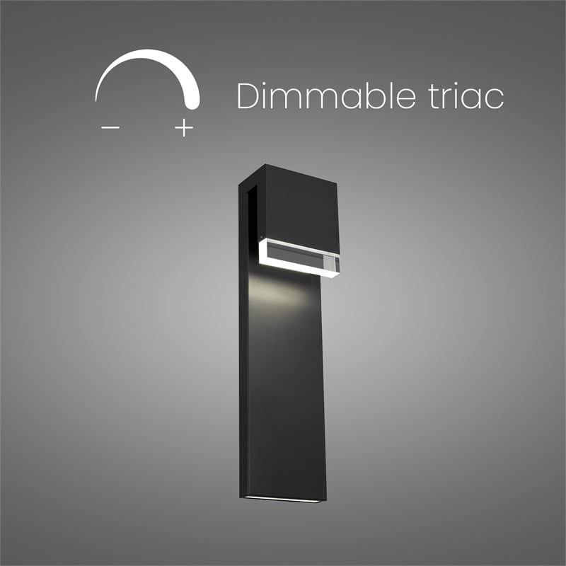 Bowery Hill Modern Aluminum Black 24-inch LED Outdoor Wall Light