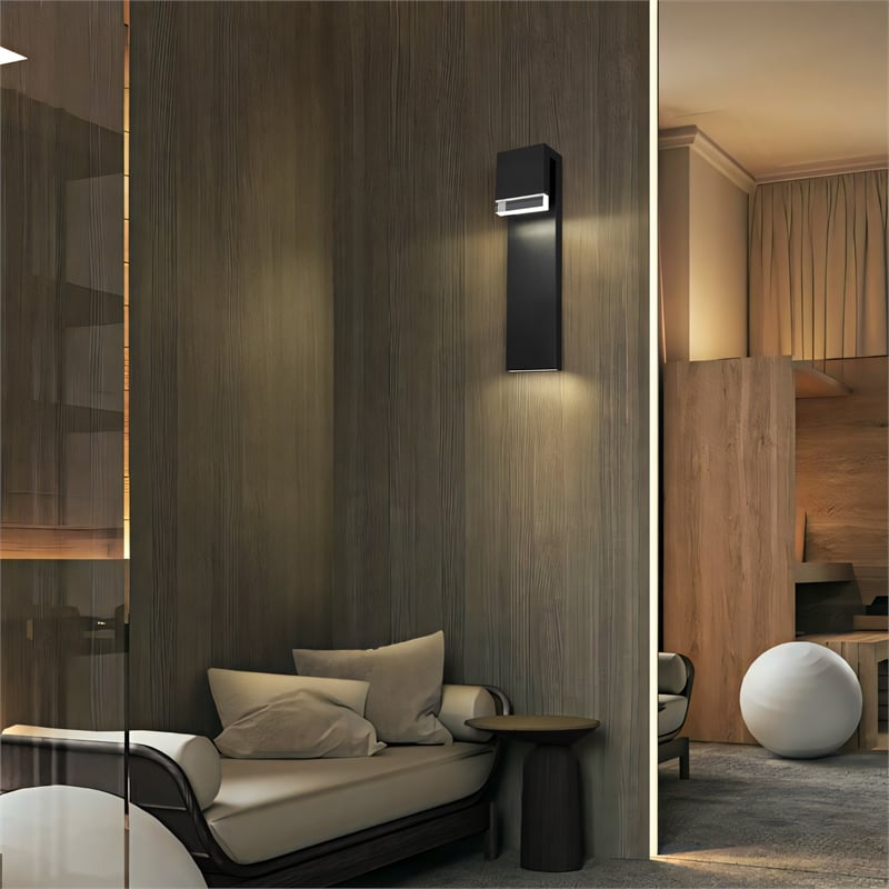 Bowery Hill Modern Aluminum Black 24-inch LED Outdoor Wall Light