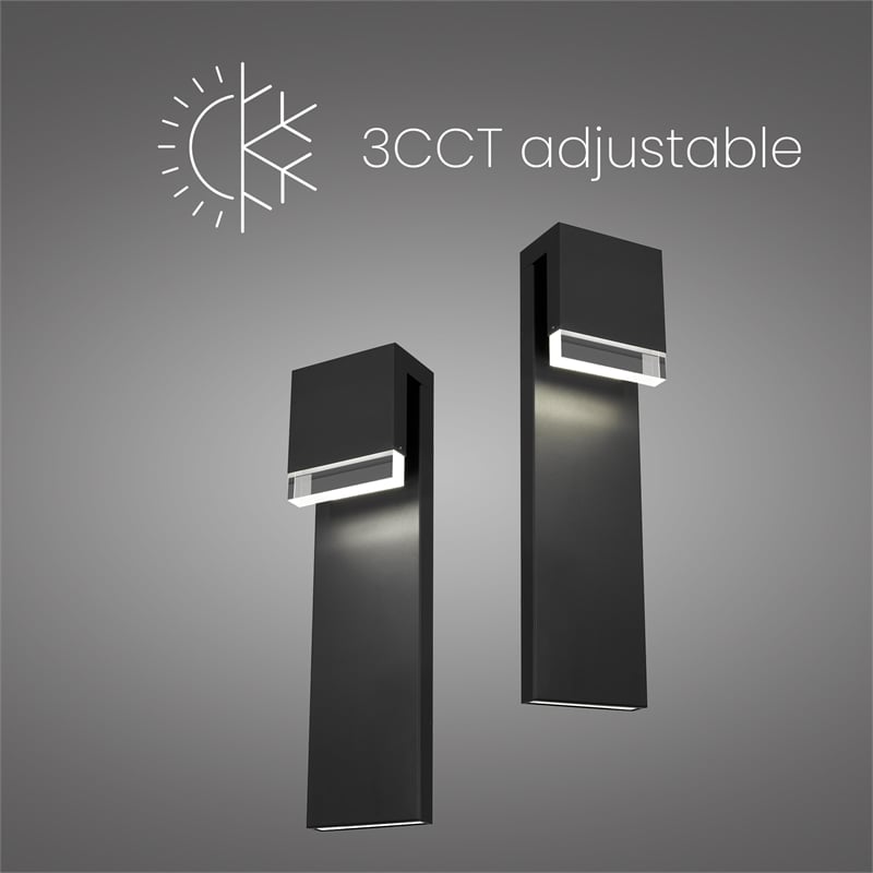 Bowery Hill Modern Aluminum Black 24-inch LED Outdoor Wall Light