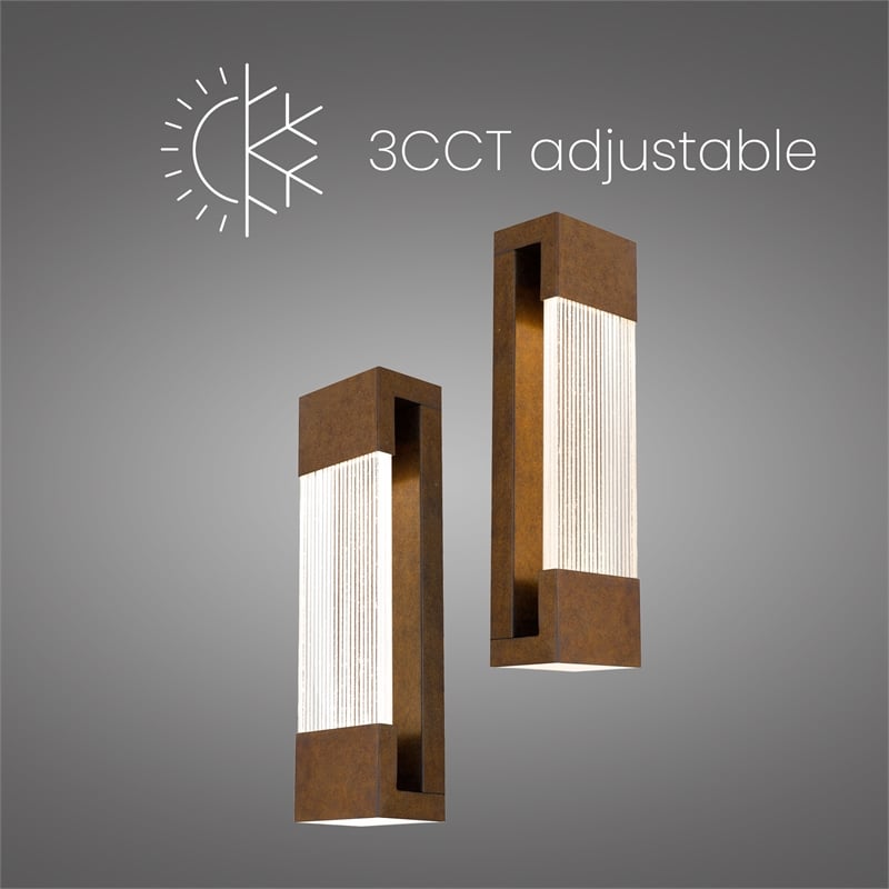 Bowery Hill Modern Aluminum Brass 20-inch LED Outdoor Wall Light