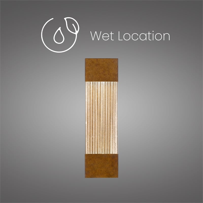 Bowery Hill Modern Aluminum Brass 20-inch LED Outdoor Wall Light