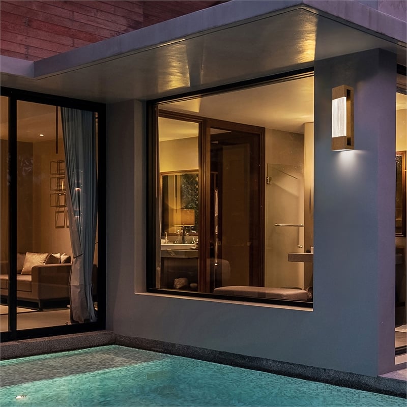 Bowery Hill Modern Aluminum Brass 20-inch LED Outdoor Wall Light