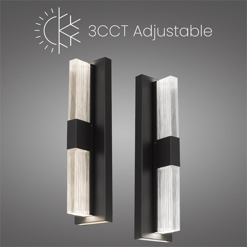Bowery Hill Modern 18-inch Aluminum and Acrylic LED Outdoor Wall Light