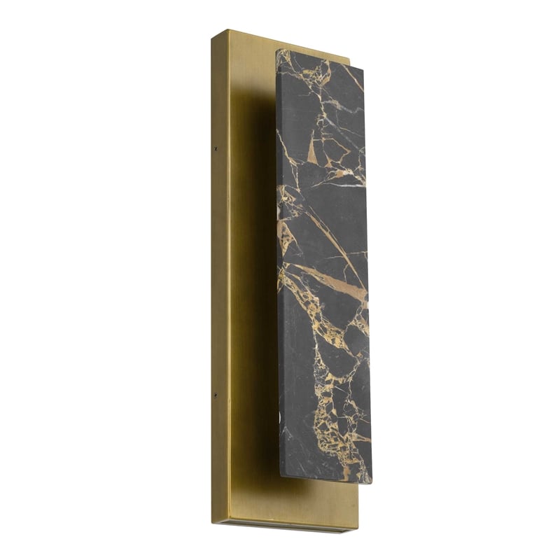 Bowery Hill Modern 18-inch Aluminum and Marble LED Outdoor Wall Light