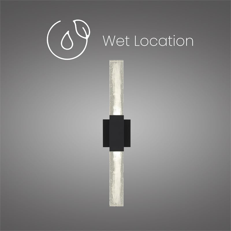 Bowery Hill Modern Aluminum Black 22-inch LED Outdoor Wall Light