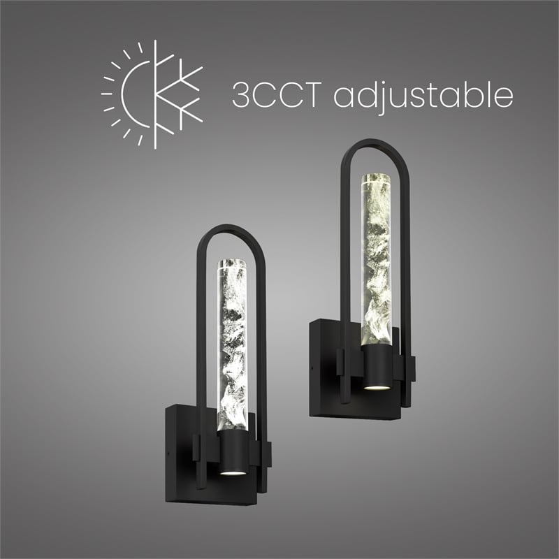 Bowery Hill Modern Aluminum Black 18-inch LED Outdoor Wall Light