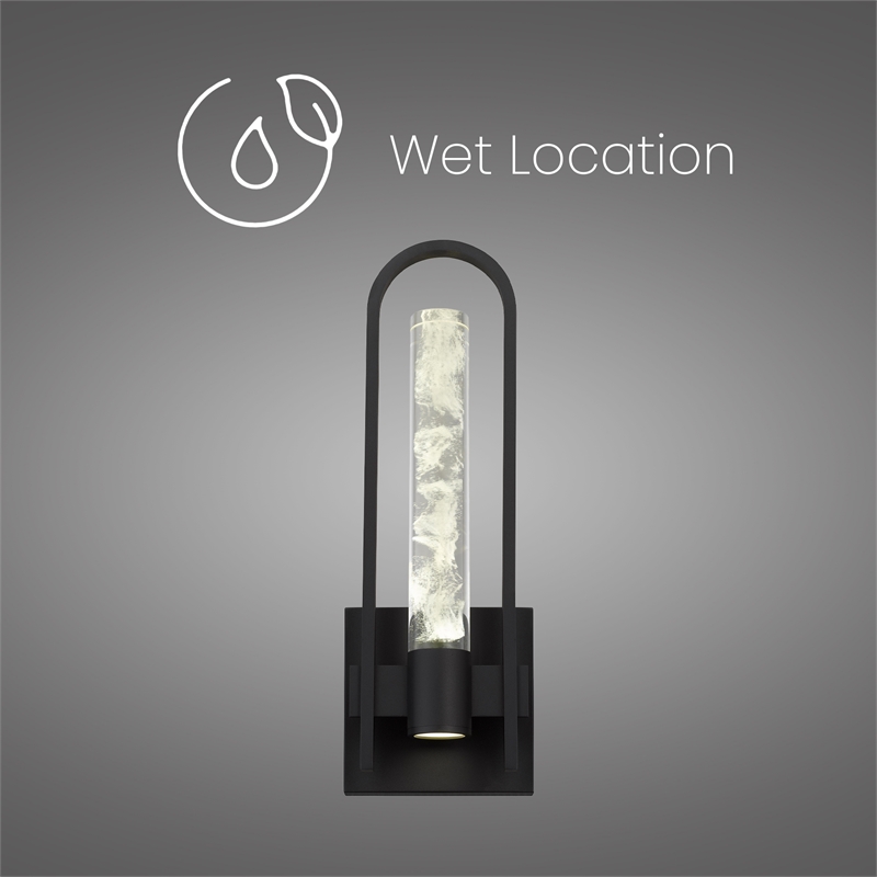 Bowery Hill Modern Aluminum Black 18-inch LED Outdoor Wall Light