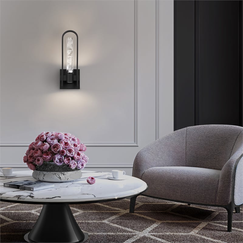 Bowery Hill Modern Aluminum Black 18-inch LED Outdoor Wall Light