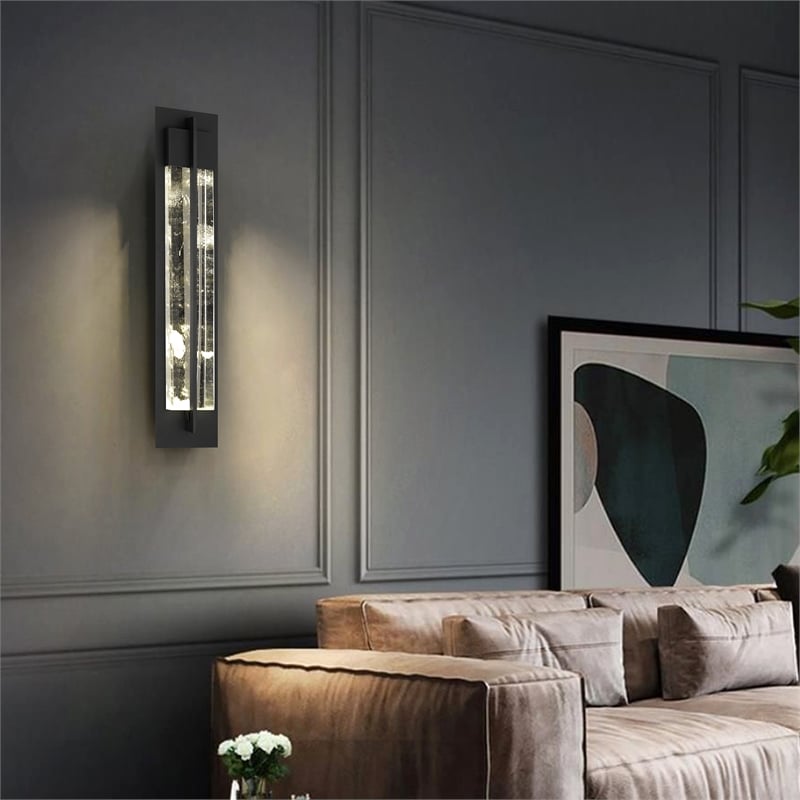 Bowery Hill Modern Aluminum Black 32-inch LED Outdoor Wall Light