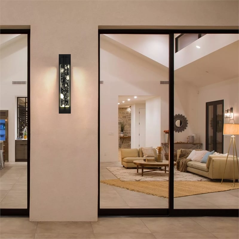 Bowery Hill Modern Aluminum Black 32-inch LED Outdoor Wall Light