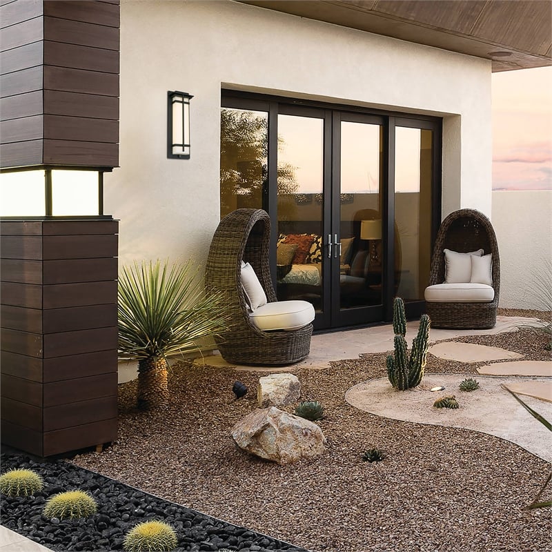 Bowery Hill Modern Aluminum Black 18-inch LED Outdoor Wall Light