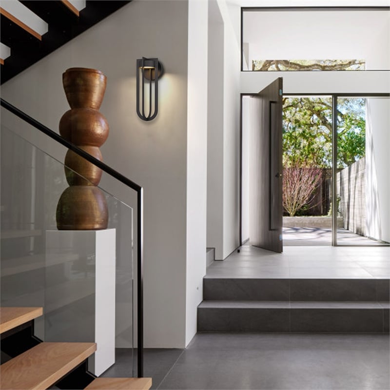 Bowery Hill Modern Aluminum Bronze 20-inch LED Outdoor Wall Light