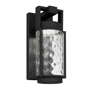 Bowery Hill Modern Aluminum Black 12-inch LED Outdoor Wall Light