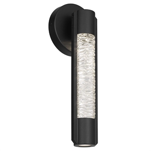Bowery Hill Modern 14-inch Outdoor Aluminum LED Wall Sconce in Black