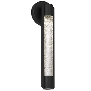 Bowery Hill Modern 18-inch Aluminum Outdoor LED Wall Sconce in black