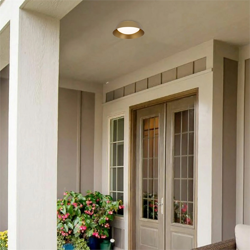 Bowery Hill Modern Aluminum Brass 11-inch LED Outdoor Flush Mount