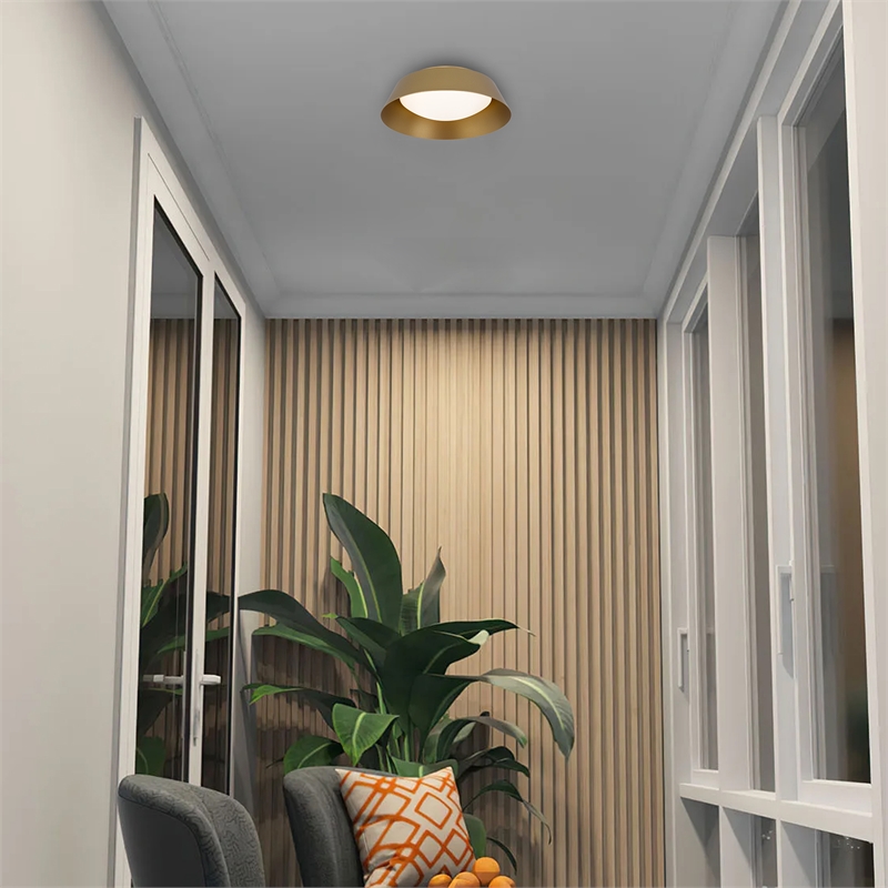 Bowery Hill Modern Aluminum Brass 11-inch LED Outdoor Flush Mount