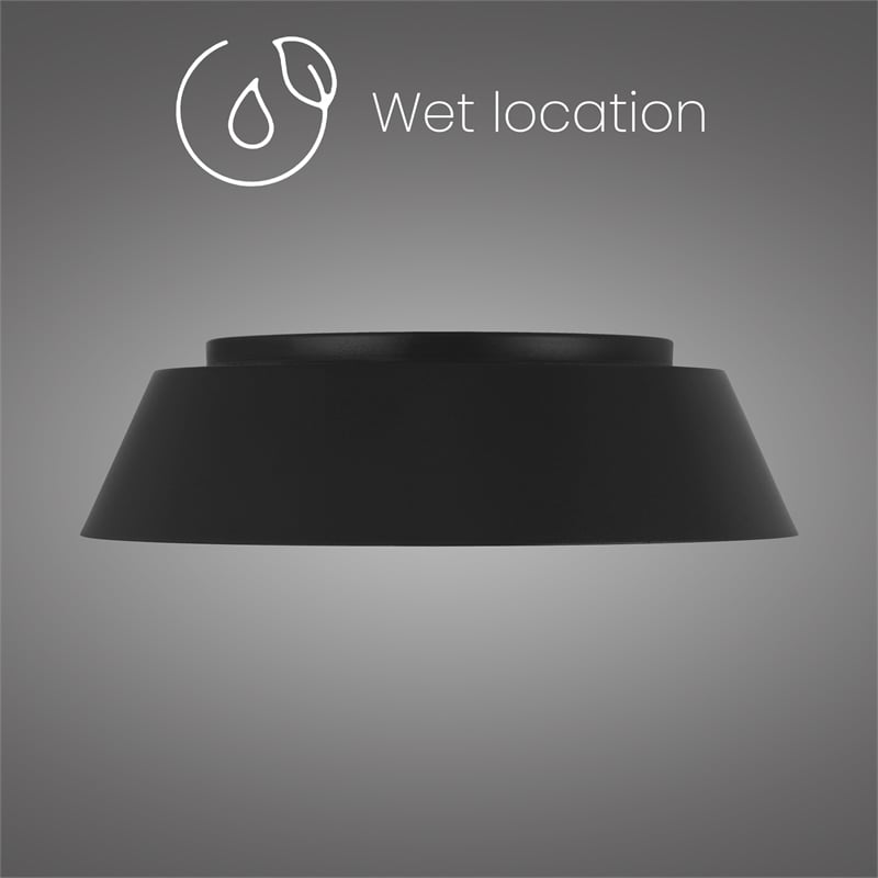 Bowery Hill Modern Aluminum Black 15-inch LED Outdoor Flush Mount