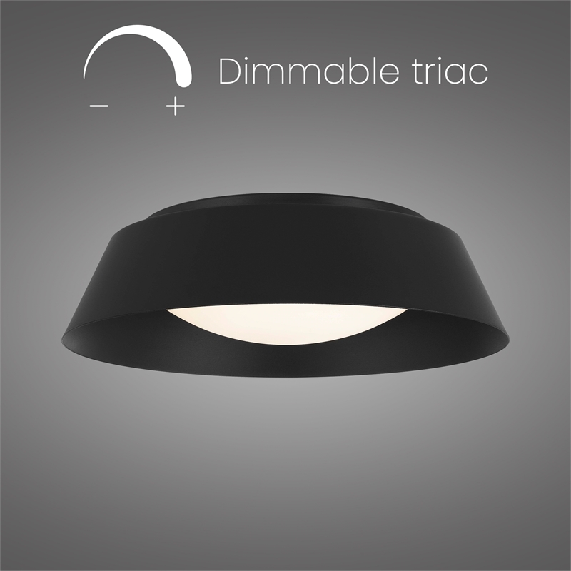 Bowery Hill Modern Aluminum Black 15-inch LED Outdoor Flush Mount