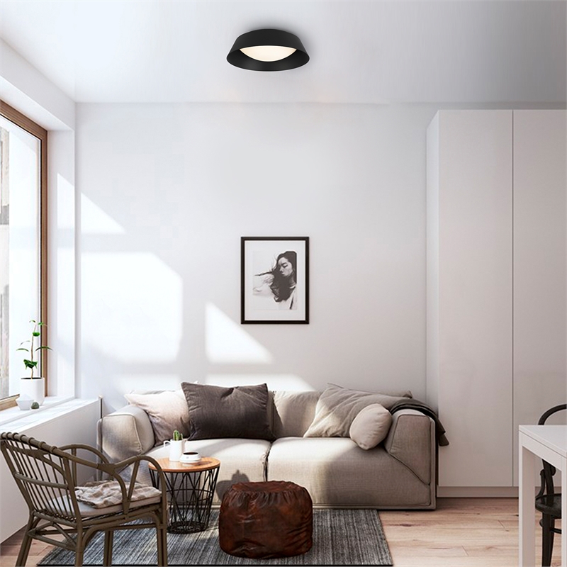 Bowery Hill Modern Aluminum Black 15-inch LED Outdoor Flush Mount