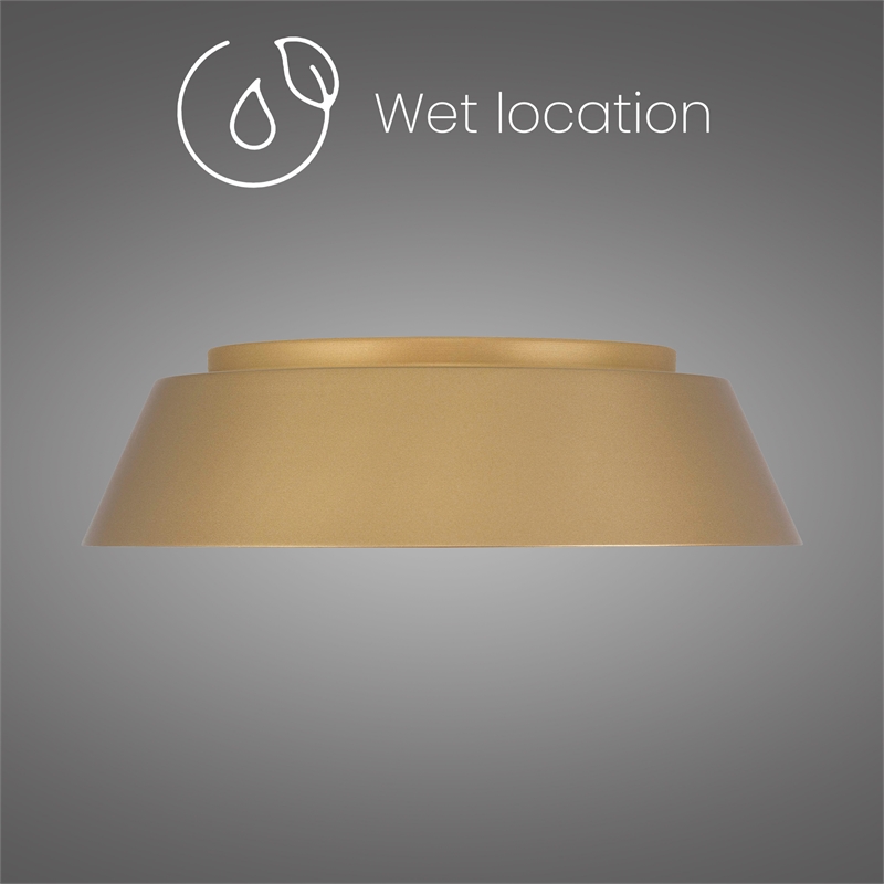 Bowery Hill Modern Aluminum Brass 15-inch LED Outdoor Flush Mount