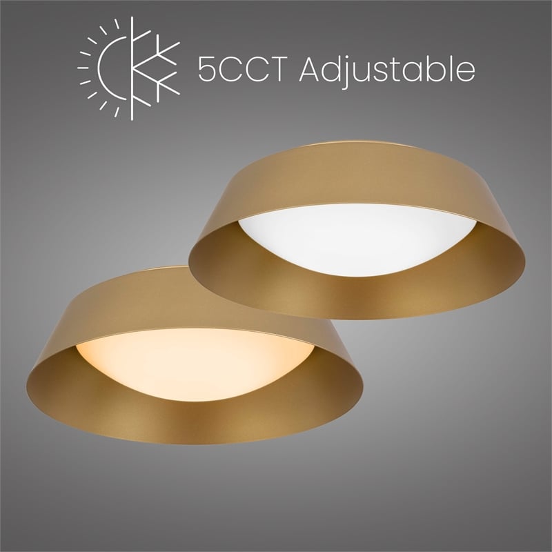 Bowery Hill Modern Aluminum Brass 15-inch LED Outdoor Flush Mount