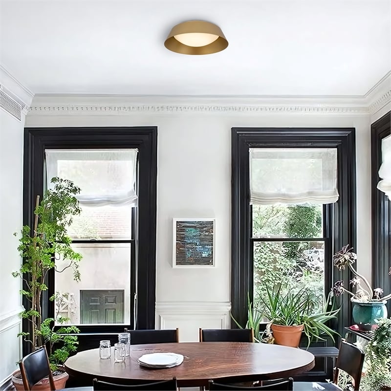 Bowery Hill Modern Aluminum Brass 15-inch LED Outdoor Flush Mount