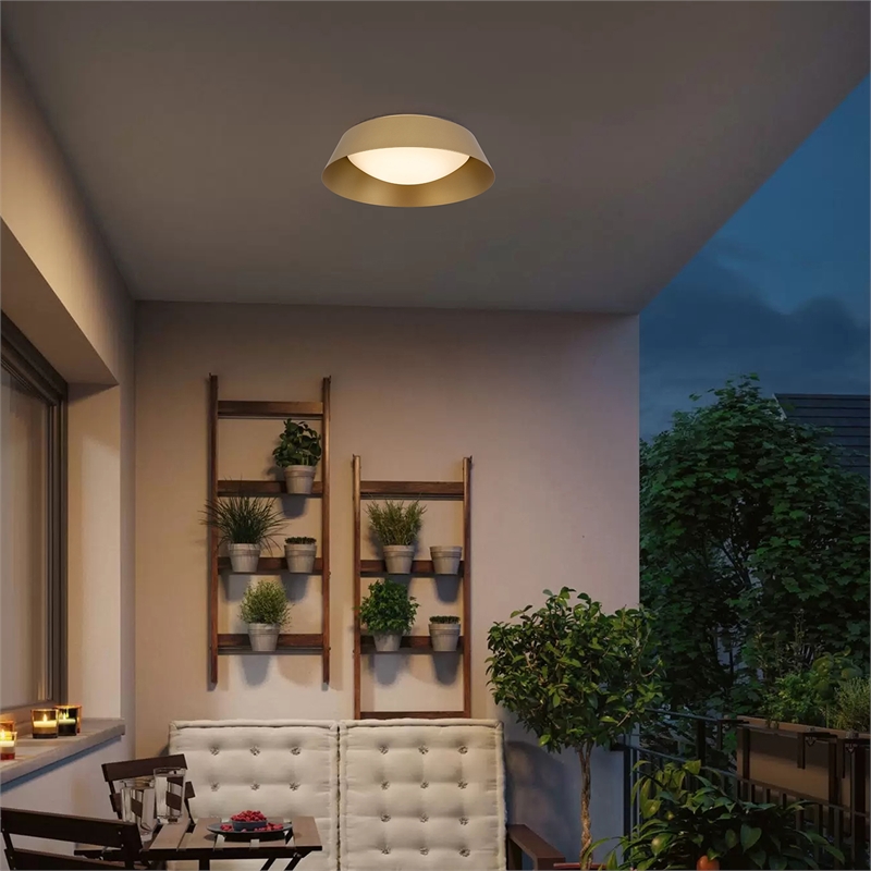 Bowery Hill Modern Aluminum Brass 15-inch LED Outdoor Flush Mount