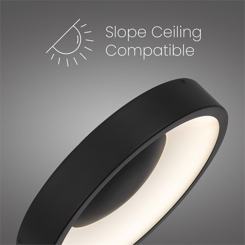 Bowery Hill Modern Aluminum Black 11-inch LED Outdoor Flush Mount