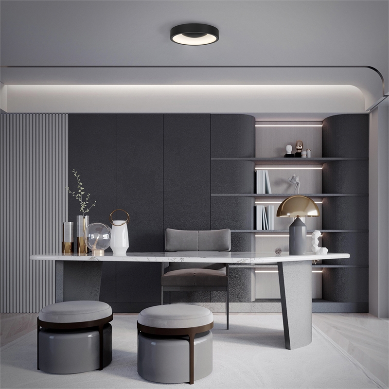 Bowery Hill Modern Aluminum Black 11-inch LED Outdoor Flush Mount