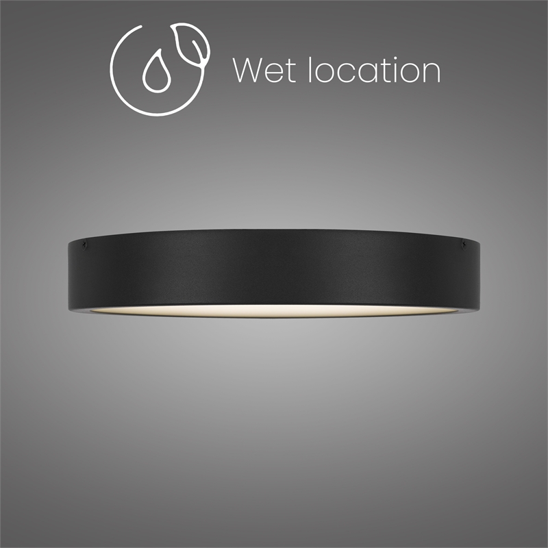 Bowery Hill Modern Aluminum Black 11-inch LED Outdoor Flush Mount