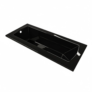 Bowery Hill 72x32 Contemporary Rectangular Acrylic Drop-In Bath tub in Black