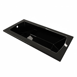 Bowery Hill 72x36 Contemporary Rectangular Acrylic Drop-In Bath tub in Black