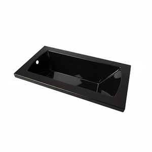 Bowery Hill 60x32 Contemporary Rectangular Acrylic Drop-In Bath tub in Black