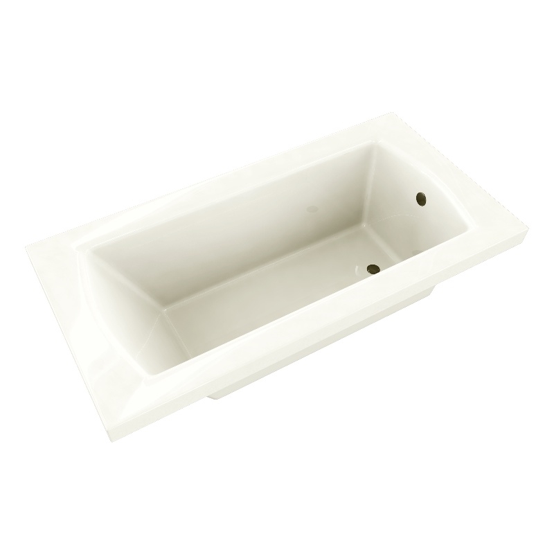 Bowery Hill 60x36 Contemporary Rectangular Acrylic Drop-In Bath tub in Biscut