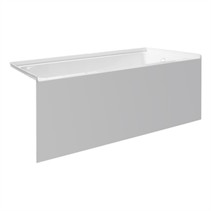 Bowery Hill 54x32 Right Hand Drain Bathtub w/ Smooth Integral Skirt in White