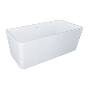 Bowery Hill Rectangular Freestanding Acrylic Insulated Bathtub in White