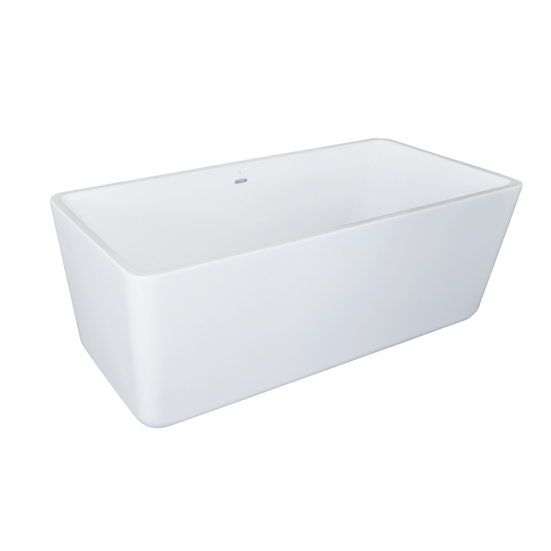 Bowery Hill Rectangular Freestanding Acrylic Insulated Bathtub in White