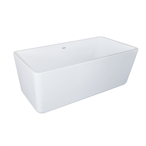 Bowery Hill Rectangular Freestanding Acrylic Insulated Bathtub in White