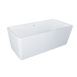 Bowery Hill Rectangular Freestanding Acrylic Insulated Bathtub in White